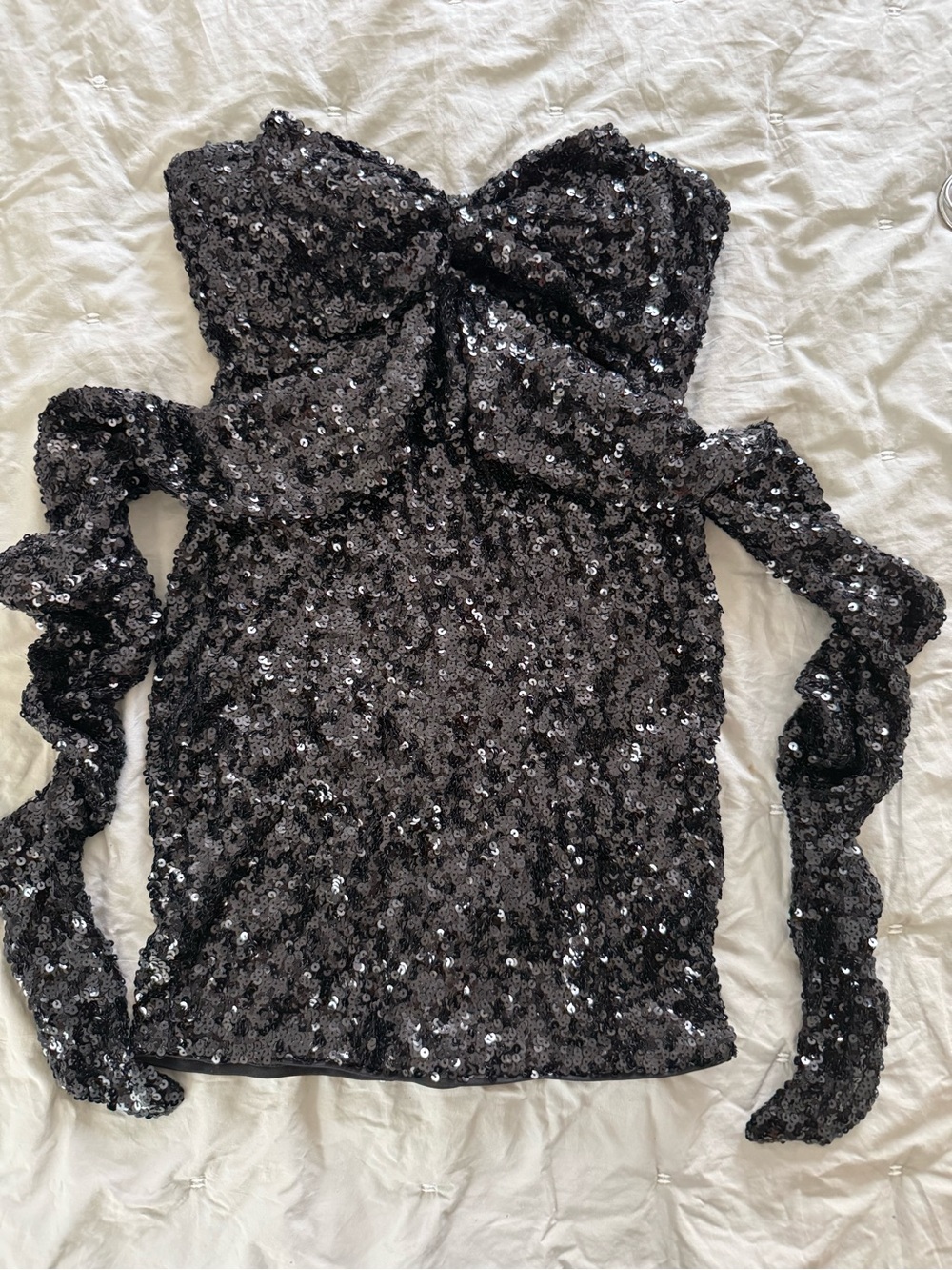 Forever 21 Black Sequin Strapless Camisole